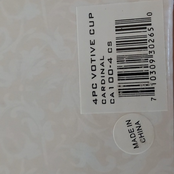 Votive cups 4 piece cardinal spruce design - Picture 4 of 6